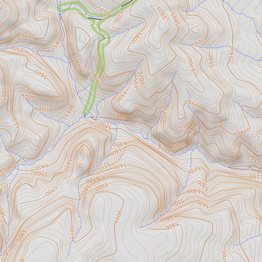 OpenTopoMap map of Trail Canyon Spring Number One, NV