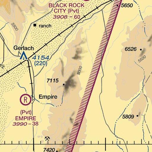 FAA VFR chart of Duque Springs, NV