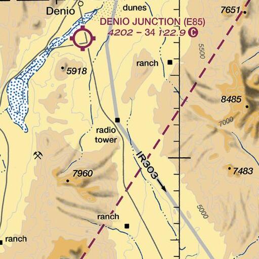 FAA VFR chart of Tregaskia Ranch, NV