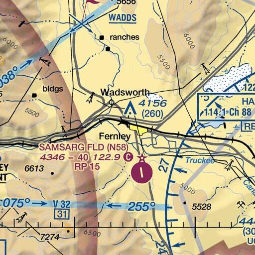 FAA VFR chart of Fernley Valley, NV