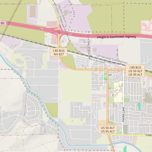 OpenStreetMap map of Fernley Valley, NV