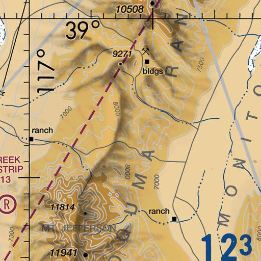 FAA VFR chart of Blue Point Mine, NV