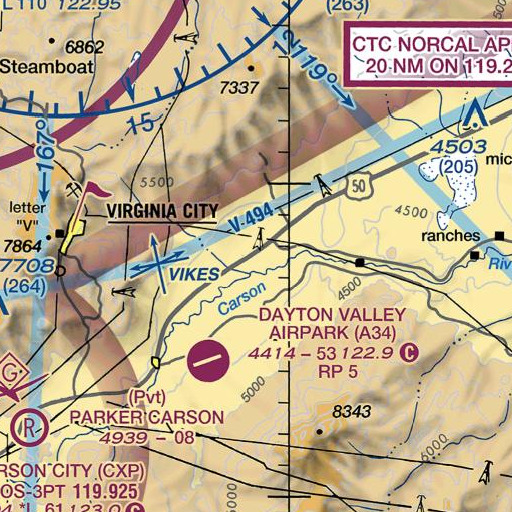 FAA VFR chart of Twelve Mile Desert, NV
