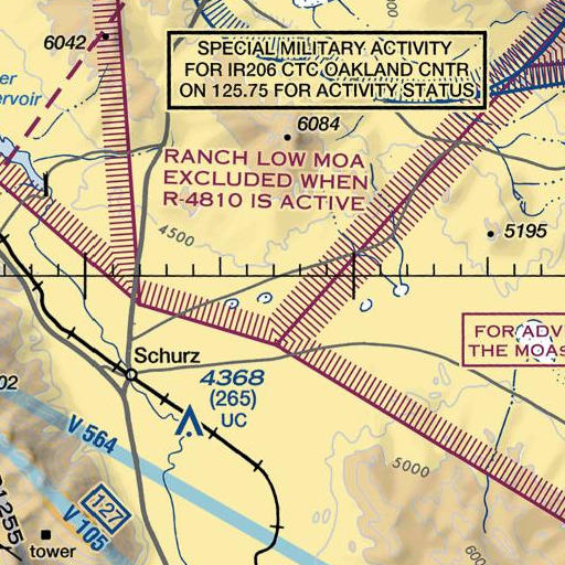 FAA VFR chart of Walker River Reservation, NV