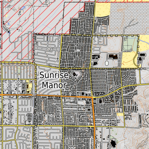 OpenTopoMap map of Helen Herr Elementary School, NV