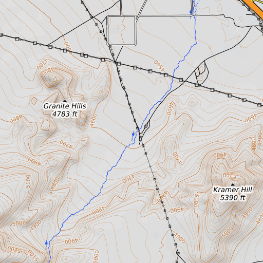 OpenTopoMap map of Pole Creek, NV