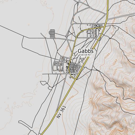 OpenTopoMap map of Gabbs Elementary School, NV