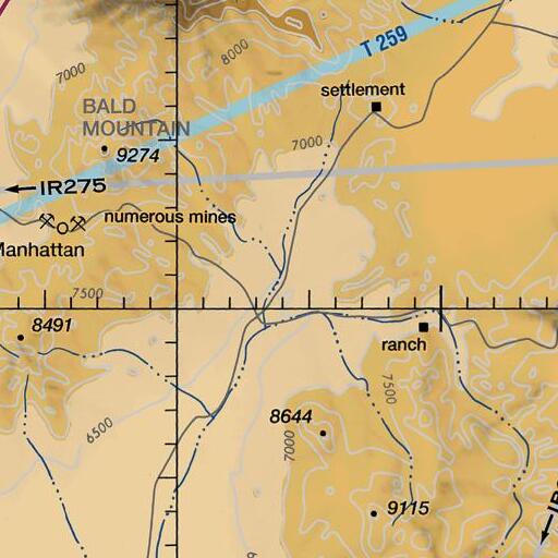 FAA VFR chart of Bald Mountain Wash, NV