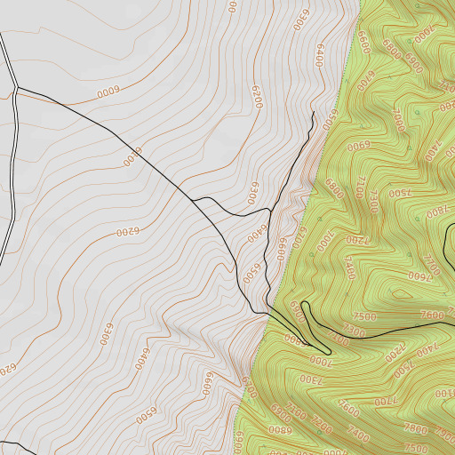 OpenTopoMap map of Dry Canyon, NV