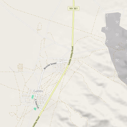 OpenStreetMap map of Gabbs, NV
