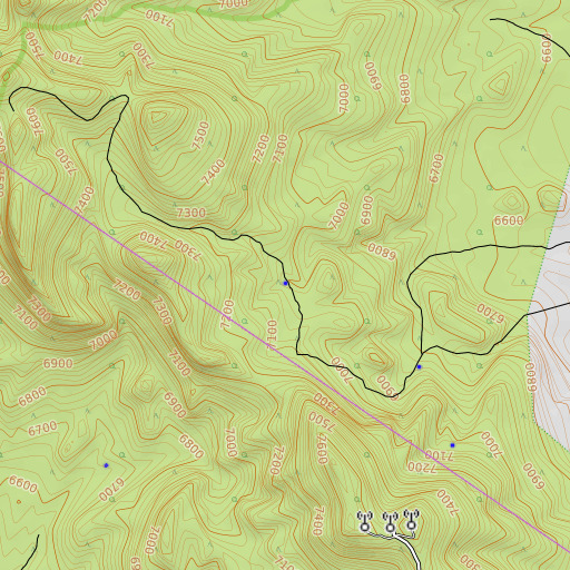 OpenTopoMap map of Hidden Spring, NV