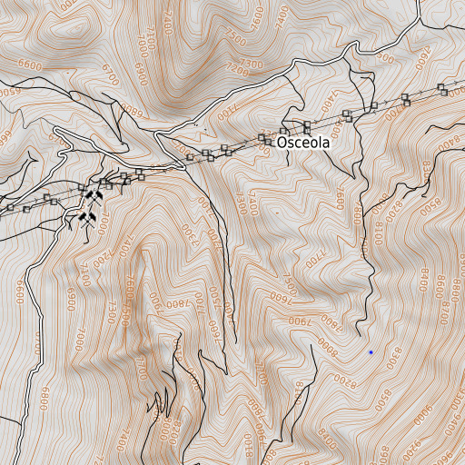 OpenTopoMap map of Jacks Gulch, NV