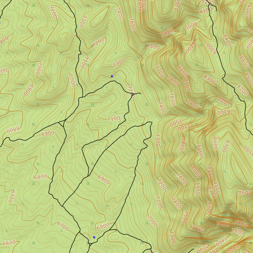 OpenTopoMap map of Open Spring Canyon, NV