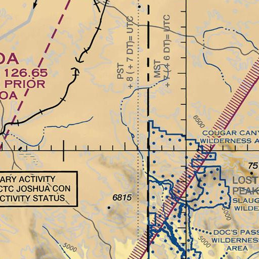FAA VFR chart of Pine Park Canyon, NV