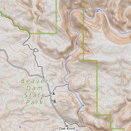 OpenTopoMap map of Pine Park Canyon, NV