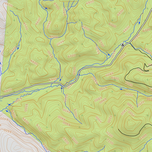 OpenTopoMap map of Schoonover Creek, NV