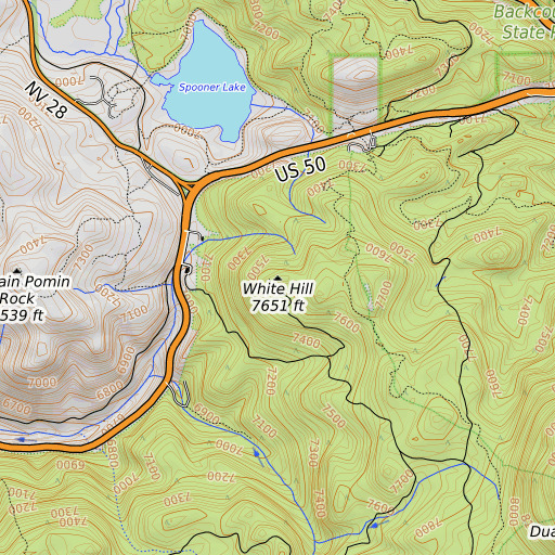 OpenTopoMap map of White Hill, NV