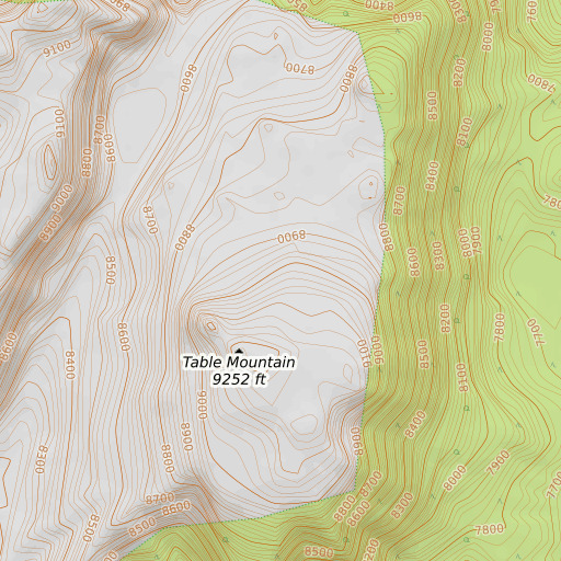 OpenTopoMap map of Table Mountain, NV