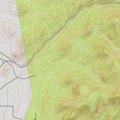 OpenTopoMap map of Dry Canyon, NV