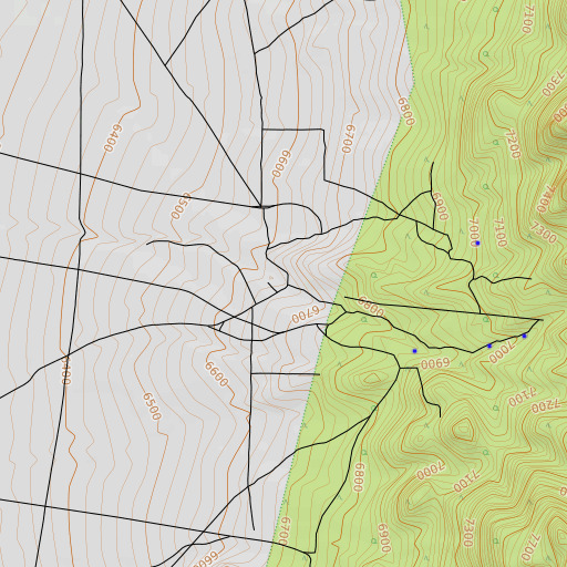 OpenTopoMap map of Giles Place, NV