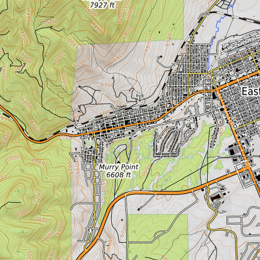 OpenTopoMap map of White Pine County Courthouse, NV