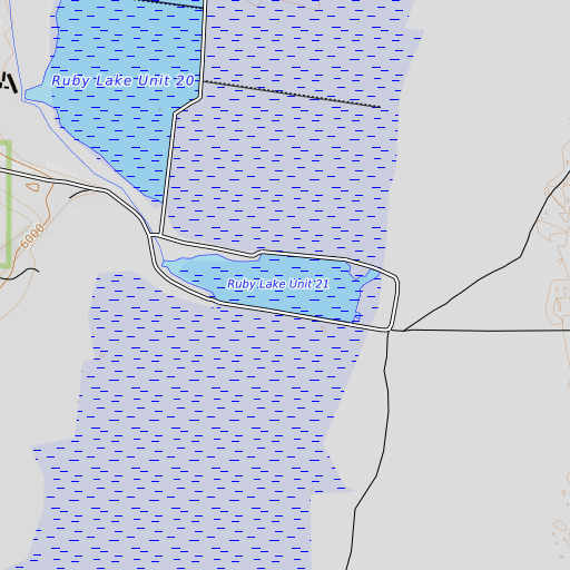 OpenTopoMap map of Ruby Lake Unit Twenty-one, NV