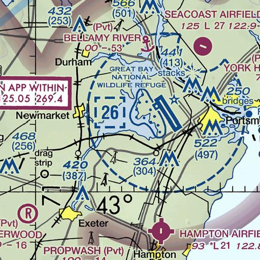FAA VFR chart of Bracketts Point, NH