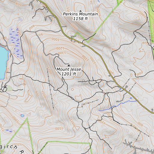 OpenTopoMap map of Mount Jesse, NH