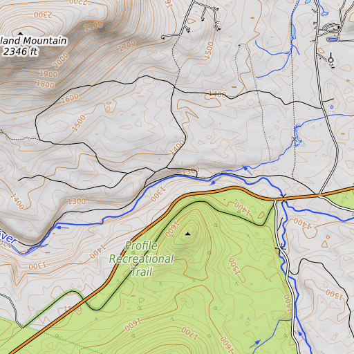 OpenTopoMap map of Beaver Brook, NH