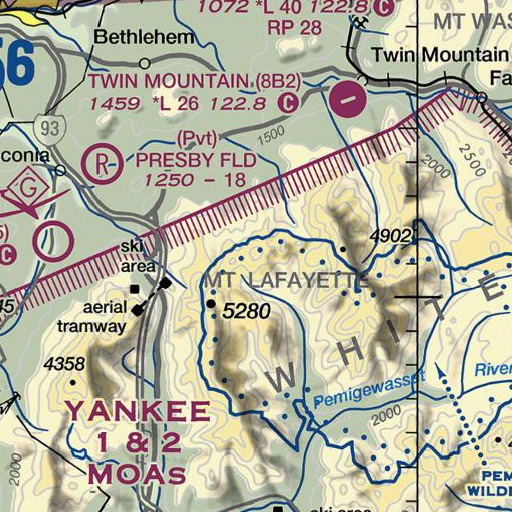 FAA VFR chart of Mount Garfield, NH