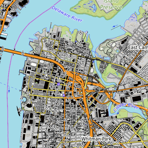 OpenTopoMap map of Interchange 6, NJ