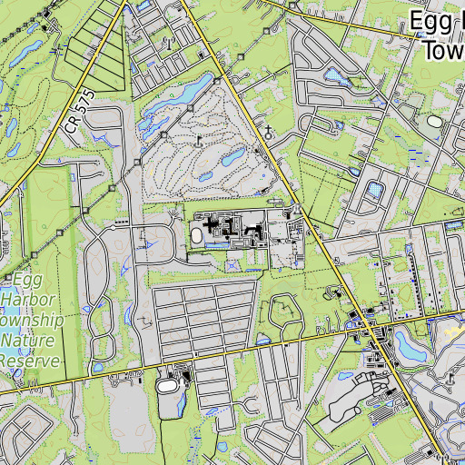 OpenTopoMap map of Slaybaugh School, NJ