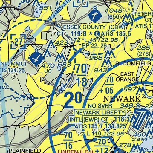FAA VFR chart of Bear Brook, NJ