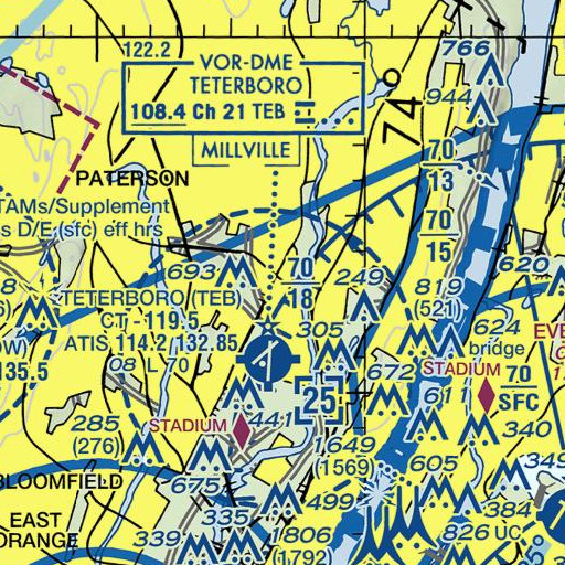 FAA VFR chart of Beech Street School, NJ