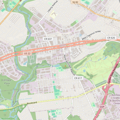 OpenStreetMap map of Blackbrook Park, NJ
