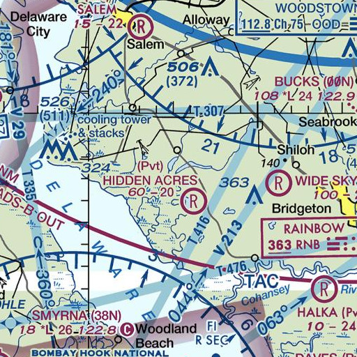 FAA VFR chart of Canton Drain, NJ