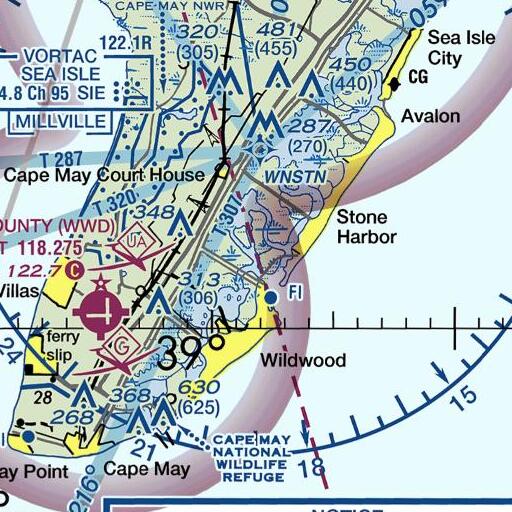 FAA VFR chart of Dead Thorofare, NJ