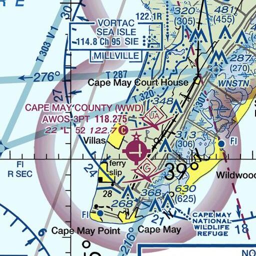 FAA VFR chart of Fulling Mill Stream, NJ