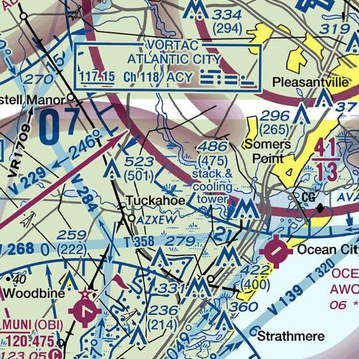 FAA VFR chart of Griscom Swamp, NJ