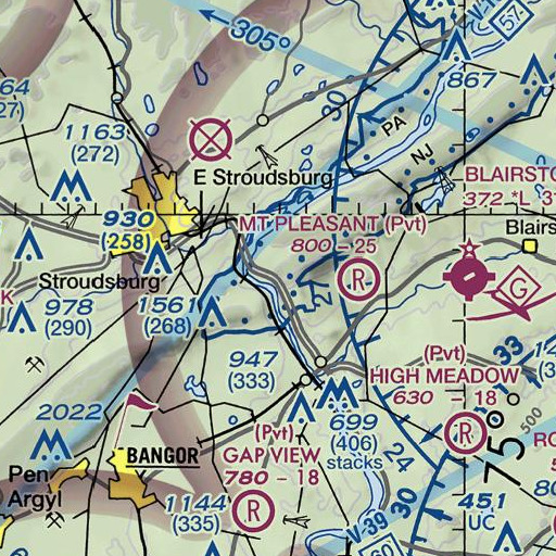 FAA VFR chart of Indian Head, NJ