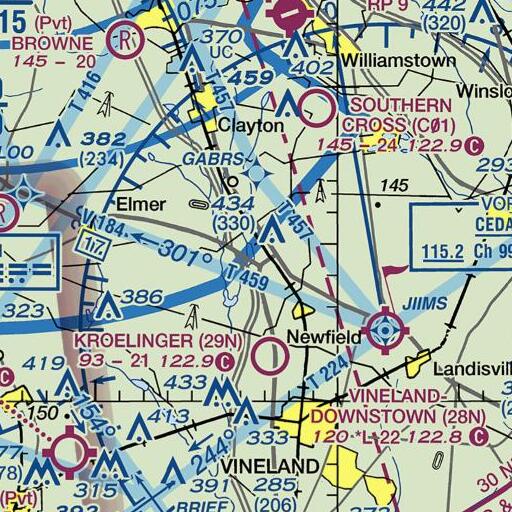 FAA VFR chart of Malaga Branch, NJ