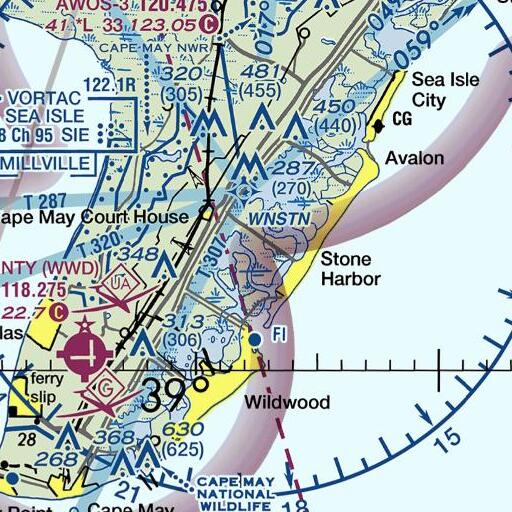 FAA VFR chart of Narrows Point, NJ