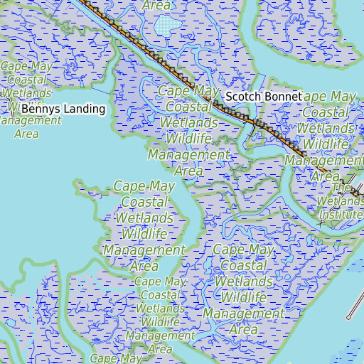 OpenTopoMap map of Narrows Point, NJ