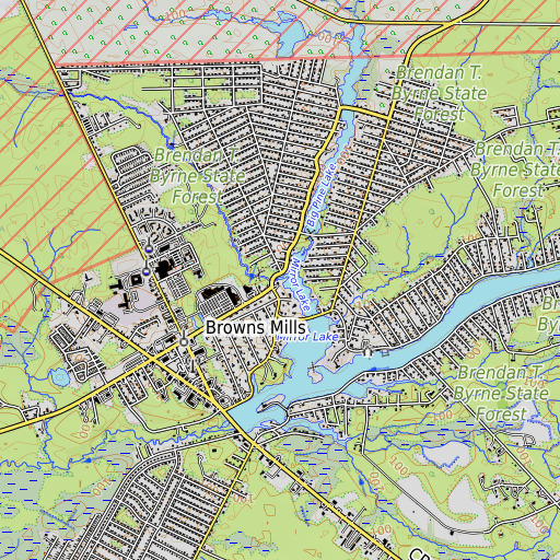 OpenTopoMap map of Ong Run, NJ