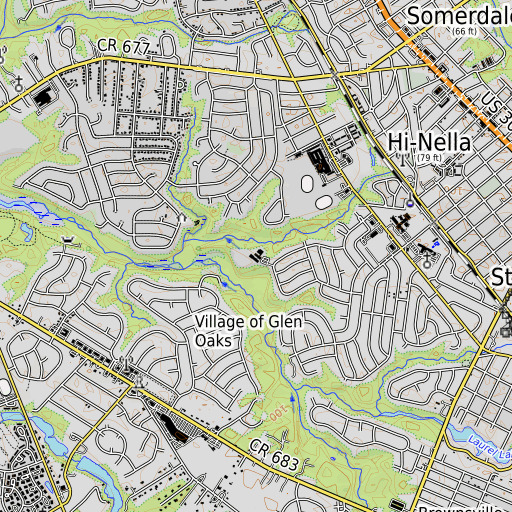 OpenTopoMap map of Parkview Elementary School, NJ
