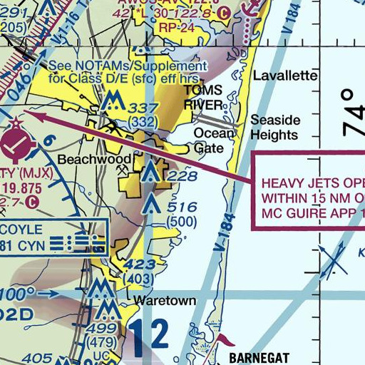 FAA VFR chart of Potter Creek, NJ