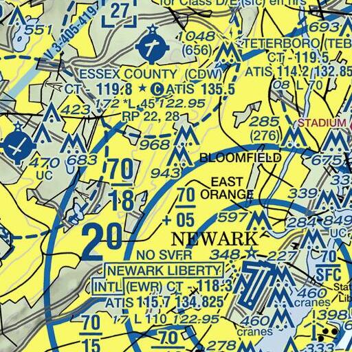 FAA VFR chart of Quenten School, NJ