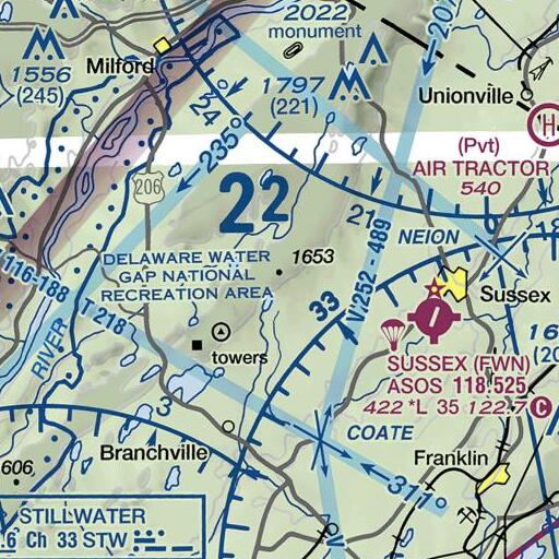 FAA VFR chart of Sunrise Mountain, NJ