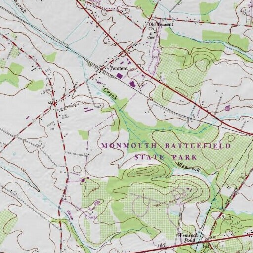 USGS 24K topo map of Wemrock Brook, NJ