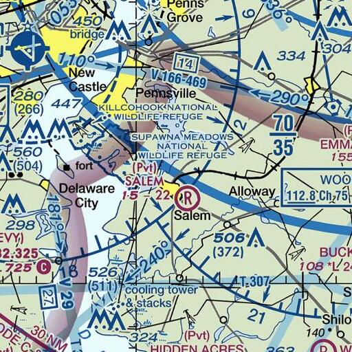 FAA VFR chart of WJIC-AM (Salem), NJ